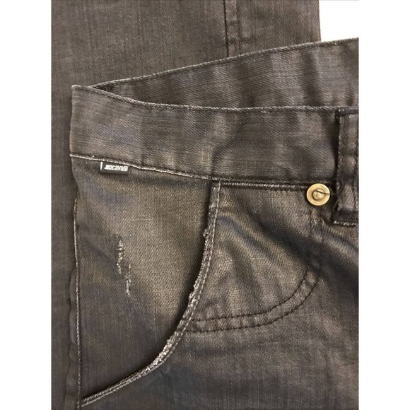 Just Cavalli Dark Grey Distressed Look Jeans Sz33 /34 AUTH! Italy NWOT - Picture 6 of 9